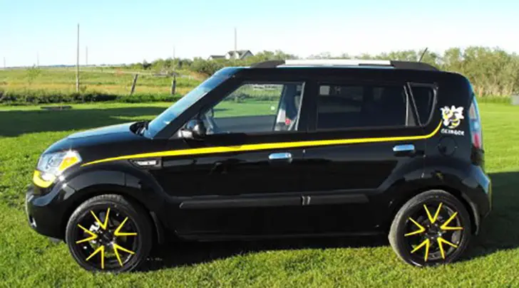 Beautiful Black Kia Soul With Yellow Alloys & Decals