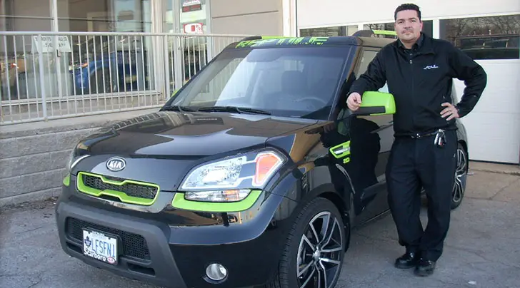 Reptile Kia Soul With Eibach Lowering Springs & Green Underbody Lights