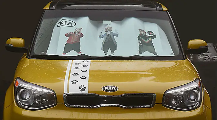 Kia Soul hamster sunshade