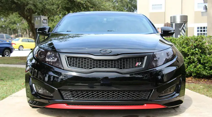 Kia Optima With Red Bumper Accessories