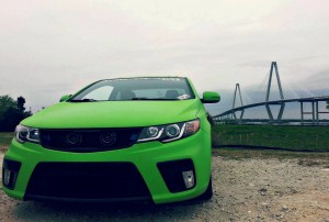 Lime Green Kia Coupe