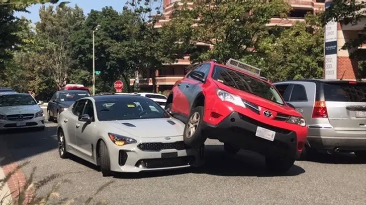 Kia Stinger in an accident