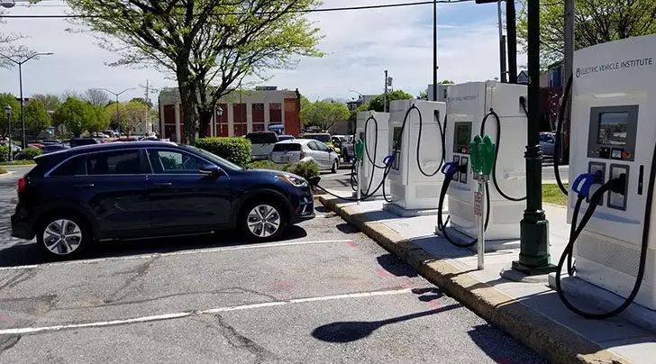 Kia niro electric on a quick charger