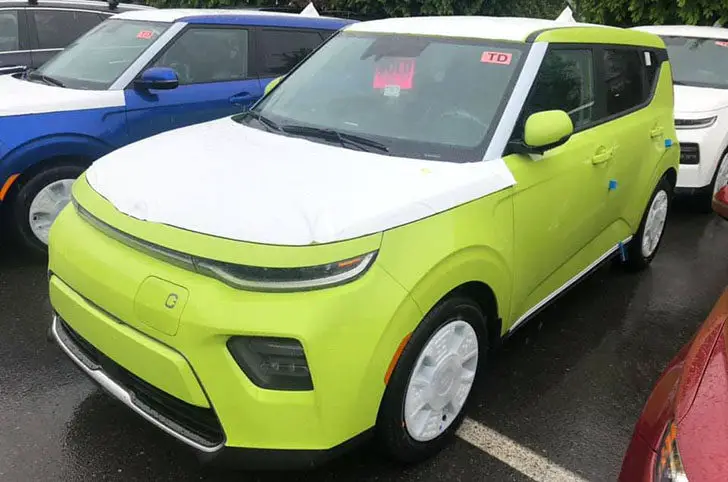 Kia Soul EV in Space Green color