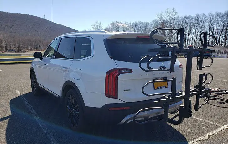 SUV bike carrier folds up